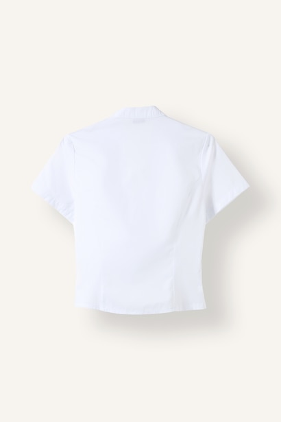 Aplikeli Kısa Kollu Poplin Bluz