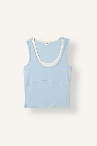 Katmanlı Yaka Ribana Crop Basic Atlet