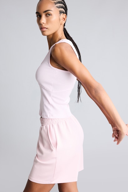 Katmanlı Yaka Ribana Crop Basic Atlet