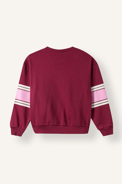 Şeritli Baskılı Sweatshirt Kız Çocuk