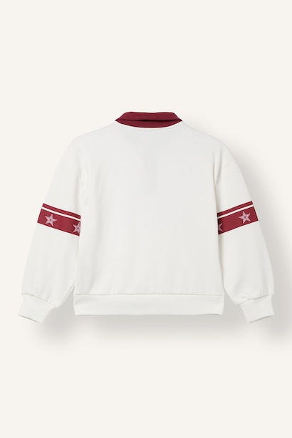 Polo Yaka Baskılı Sweatshirt Kız Çocuk
