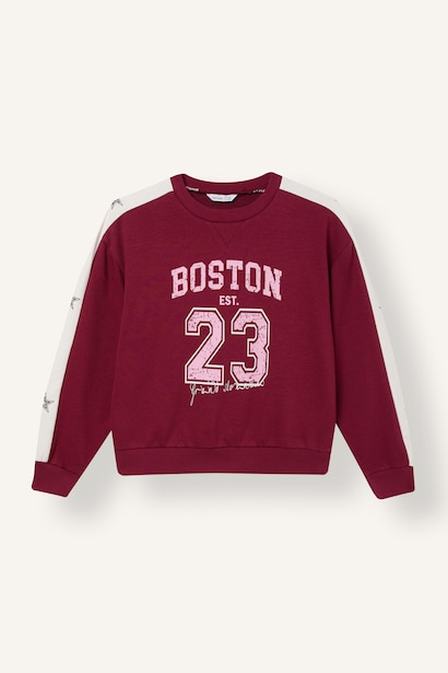 Woman Regular Fit Slogan Crew Neck Sweatshirt