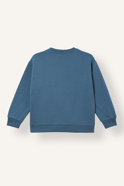 Regular Fıt Etiket Baskılı Kalın Sweatshirt Erkek Çocuk