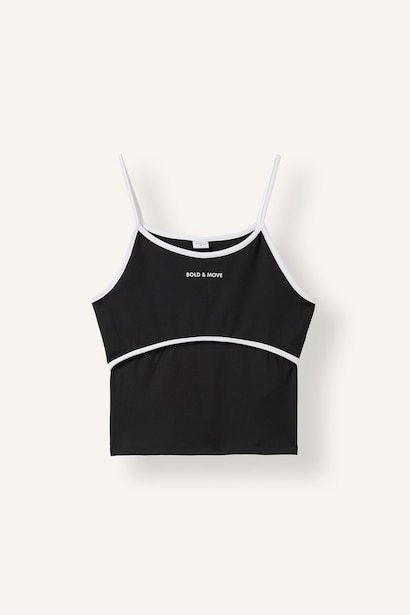Slim Fit Slogan Crew Neck Sleeveless Tank Top