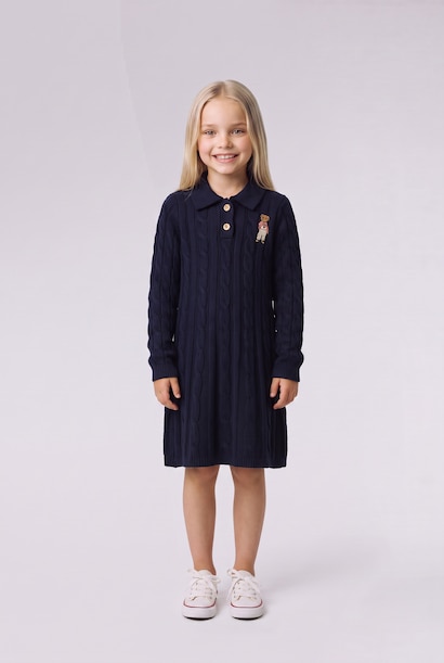 Embroidered Long Sleeve Dress