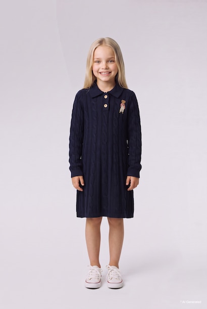 Embroidered Long Sleeve Dress