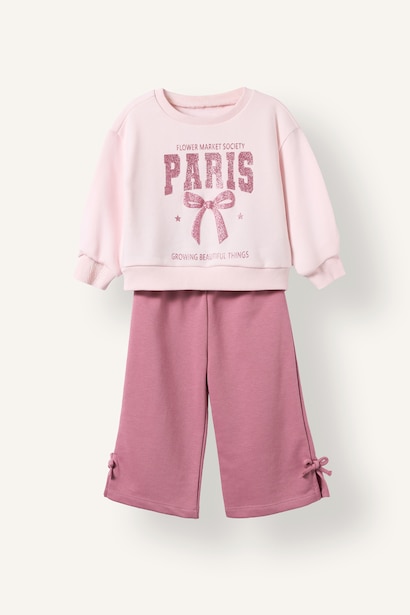 2'li Takım Sweatshirt Eşofman Altı Kız Bebek