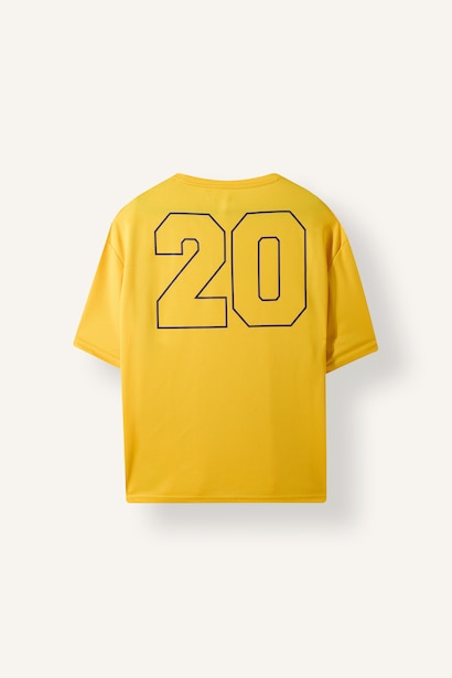 تيشيرت نص ردن وياخة مستديرة بوكسي فيت مطبوع