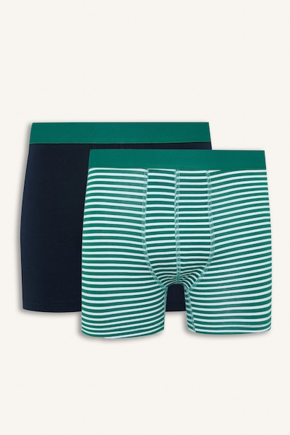 Regular Fit Çizgili 2'li Boxer