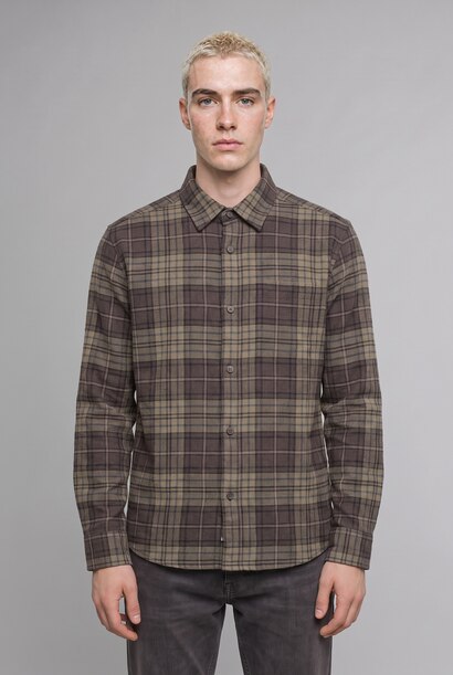 Boxy Fit Flanel Long Sleeve Shirt