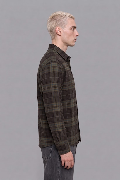 Boxy Fit Flanel Long Sleeve Shirt