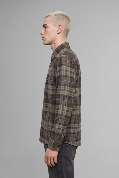 Boxy Fit Flanel Long Sleeve Shirt