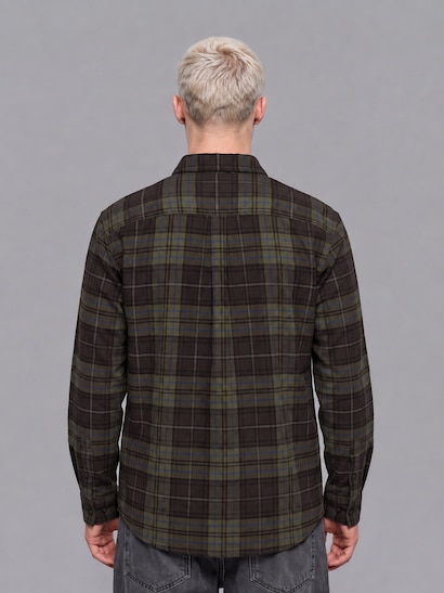Boxy Fit Flanel Long Sleeve Shirt