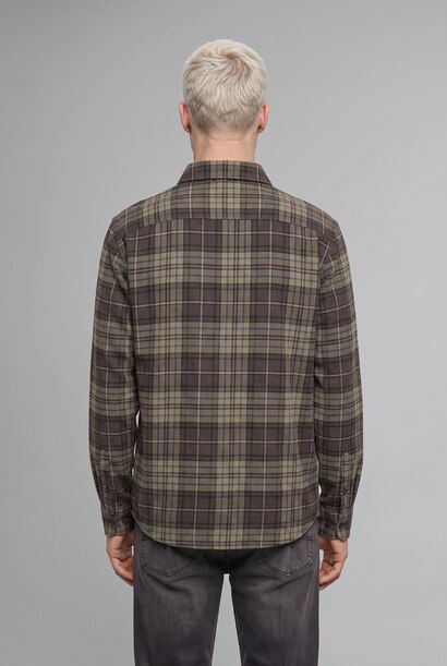 Boxy Fit Flanel Long Sleeve Shirt