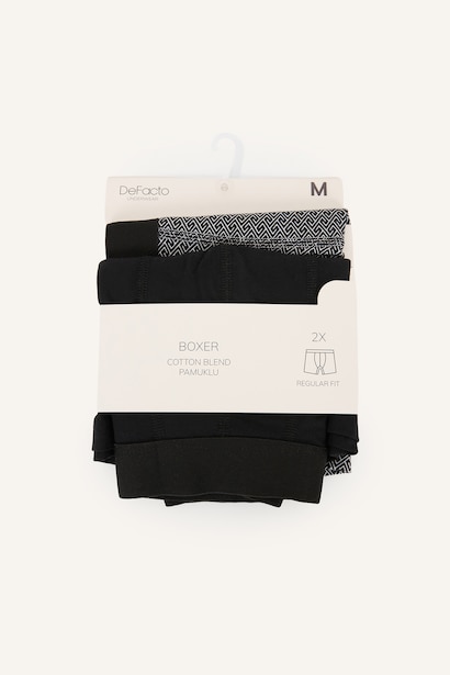 Regular Fit Etnik Desenli 2'li Boxer
