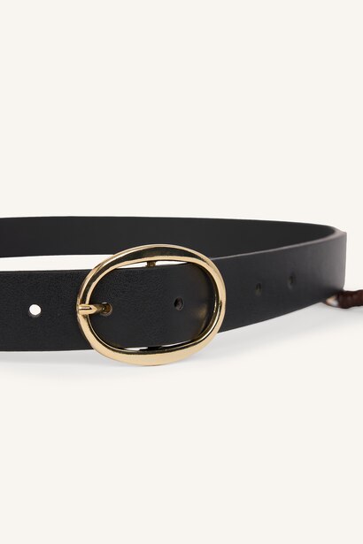 Woman Square Clasp Faux Leather