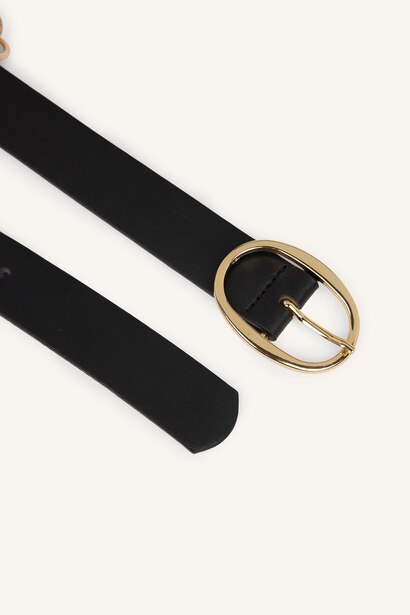 Woman Square Clasp Faux Leather