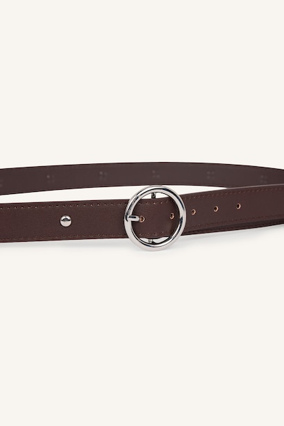 Woman Square Clasp Faux Leather
