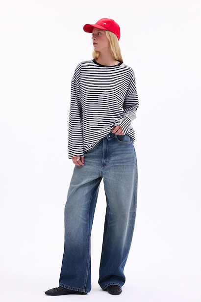 100% Cotton Oversize Striped T-Shirt