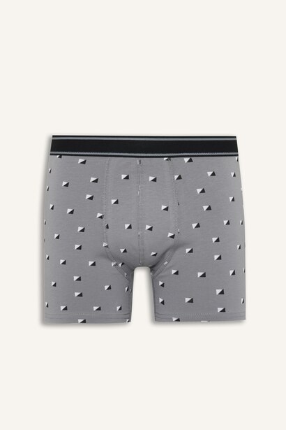 Regular Fit Geometrik Desenli 2'li Boxer