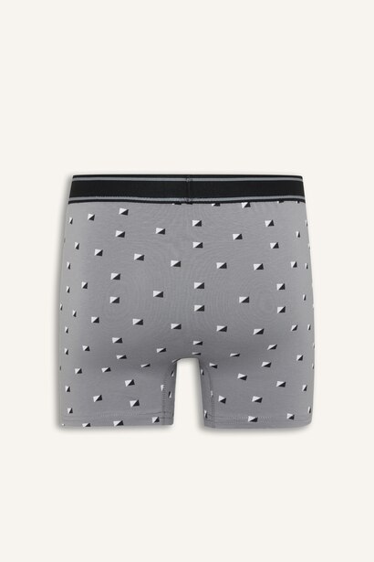 Regular Fit Geometrik Desenli 2'li Boxer