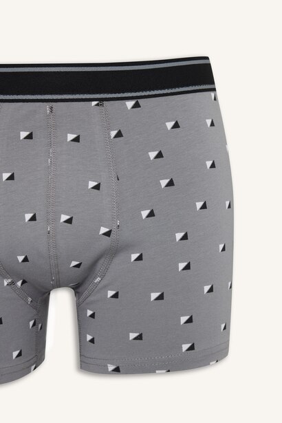 Regular Fit Geometrik Desenli 2'li Boxer