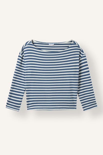 Loose Fit Çizgili Uzun Kollu Tişört