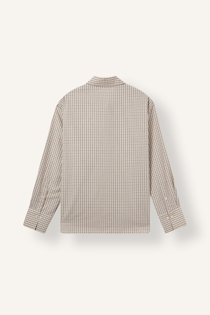 Oversize Uzun Kollu Kareli Poplin Gömlek