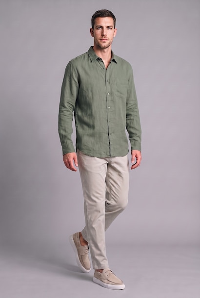 Regular Fit Linen Long Sleeve Shirt