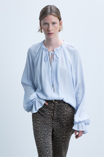 Regular Fit Basic Marocain Blouse