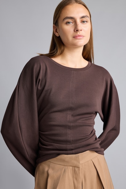 Dikiş Detaylı Slim Fit Uzun Kollu Basic Tişört