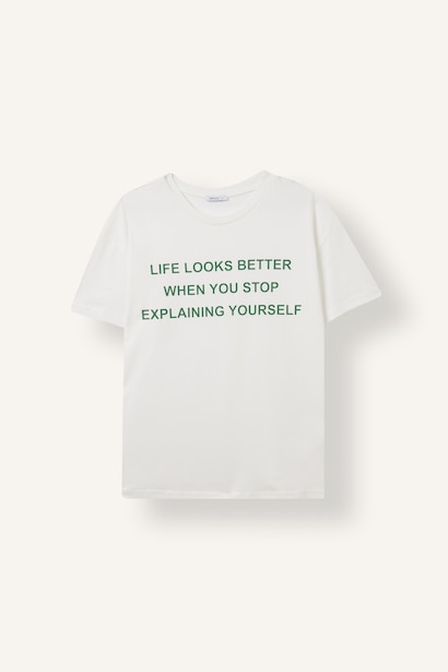 Oversize Baskılı Kısa Kollu Tişört