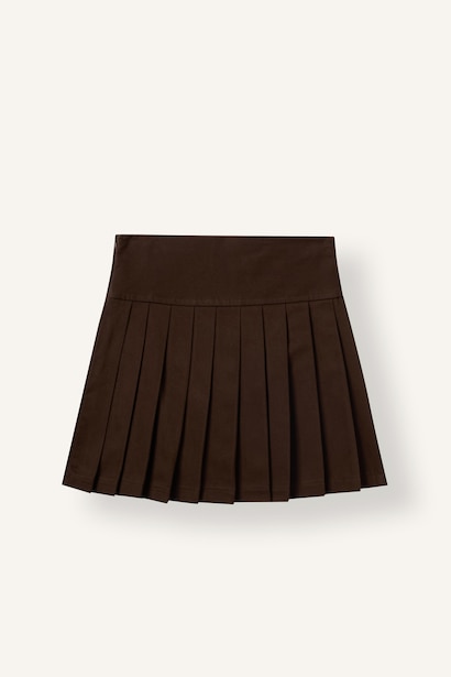 %100 Pamuk Pileli Gabardin Etek Kız Çocuk