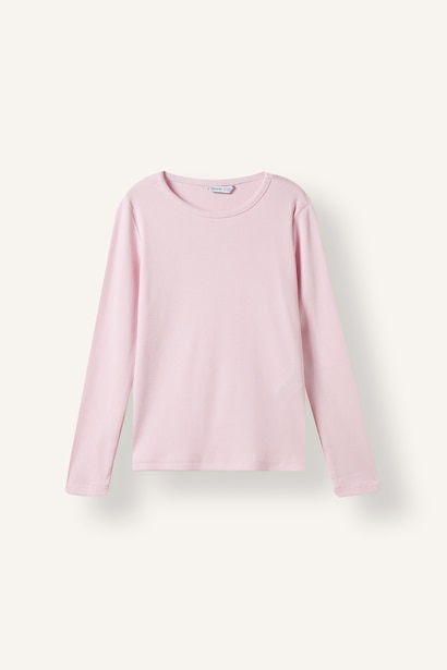 Slim Fit Bisiklet Yaka 2'li Basic Tişört Kız Çocuk