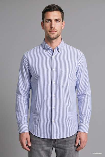 Regular Fit Striped Cotton Shirt