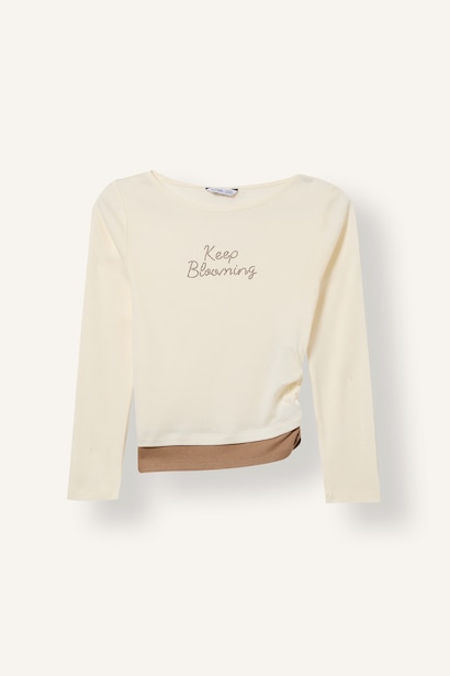 Woman Fashion Fit Slogan Long Sleeve T-Shirt