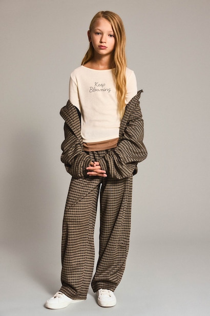 Woman Fashion Fit Slogan Long Sleeve T-Shirt