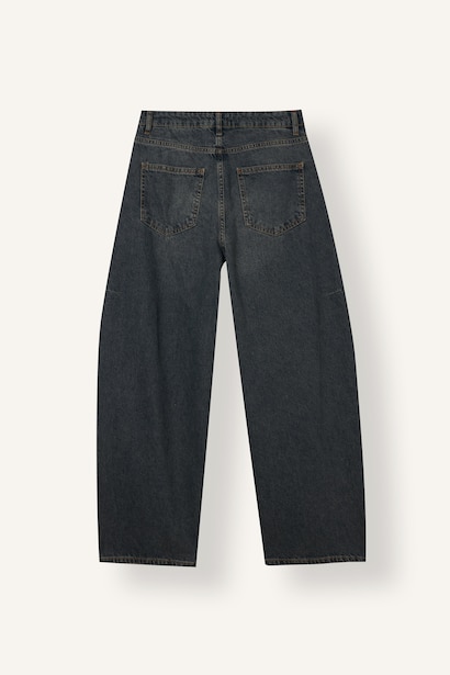 Barrel Fit Yüksek Bel Jean