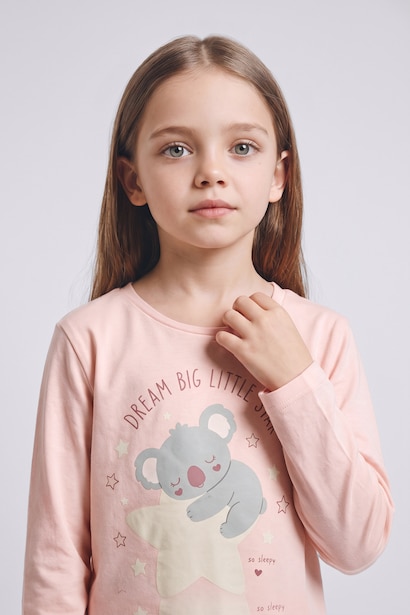 Woman 2 piece Regular Fit Crew Neck Animal Knitted Pyjamas