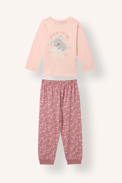Woman 2 piece Regular Fit Crew Neck Animal Knitted Pyjamas