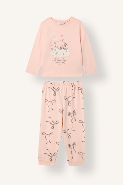 Woman 2 piece Regular Fit Crew Neck Animal Knitted Pyjamas