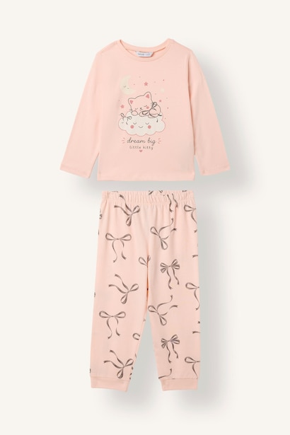 Woman 2 piece Regular Fit Crew Neck Animal Print Knitted Pyjamas