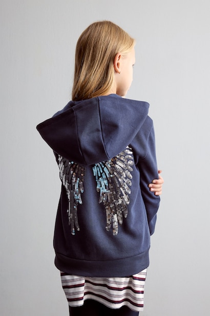 İçi Yumuşak Tüylü Sweatshirt Hırka Kız Çocuk