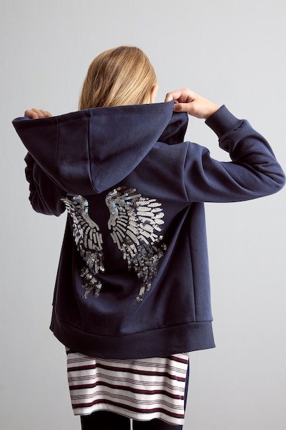 İçi Yumuşak Tüylü Sweatshirt Hırka Kız Çocuk
