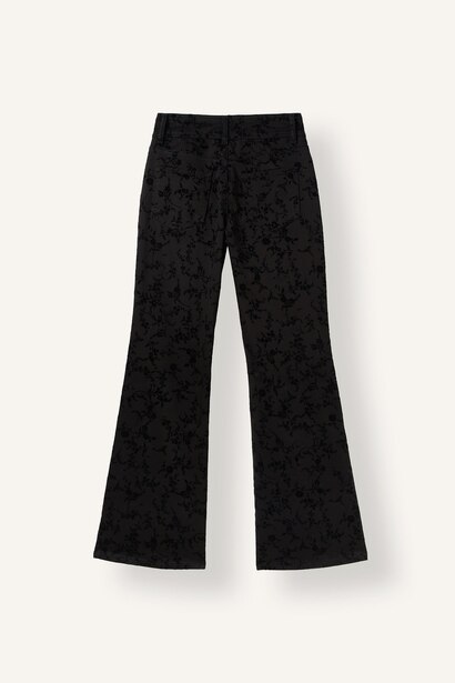 Jakarlı Flare Fit Cepli Pantolon