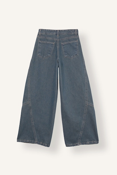 Loose Fit Dikişli Jean Pantolon Kız Çocuk