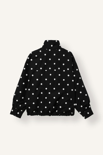 %100 Pamuk Puantiyeli Poplin Crop Ceket