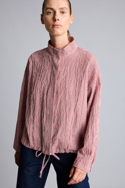 Regular Fit Crinkle Fabric Long Sleeve Tunic