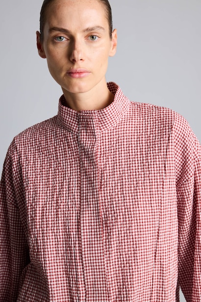 Regular Fit Crinkle Fabric Long Sleeve Tunic