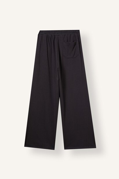 Wide Leg Thick Sweatshirt Fabric Trousers